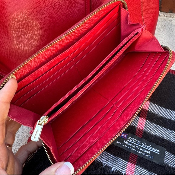 COACH❤️Large Christie Carry-All in Cardinal Red with Wallet & Scarf BUNDLE - Picture 13 of 15